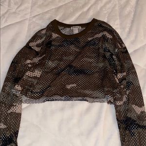 Camo see through long sleeve